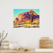 Rote Steine und Kakteen von Maynard Dixon Poster (Küche)
