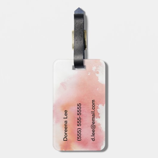 Rote Stelle, abstraktes handgemaltes des Gepäckanhänger (Rückseite vertikal)