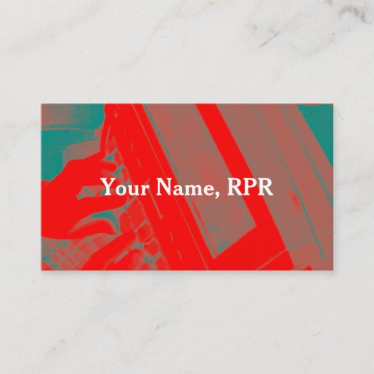 Rote Steno Visitenkarte (Vorderseite)