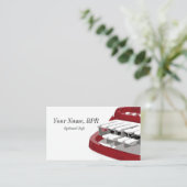 Rote Steno Visitenkarte (Stehend Vorderseite)