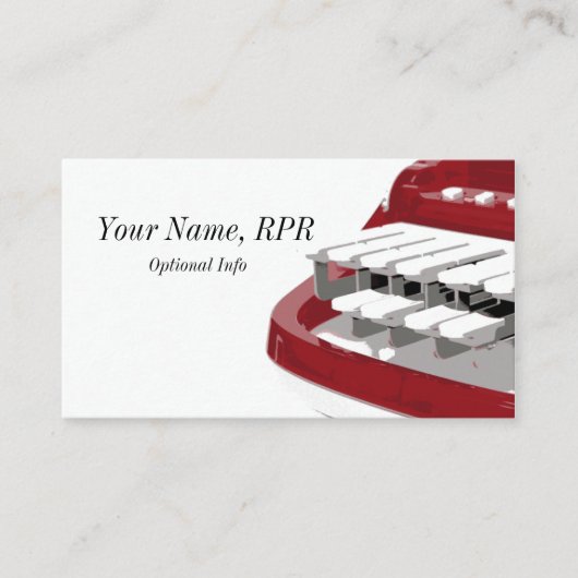 Rote Steno Visitenkarte (Vorderseite)