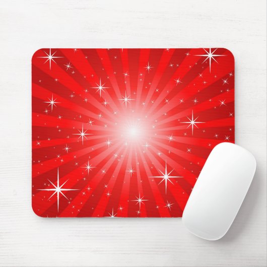 Rote Stern-Explosion Mousepad (Mit Mouse)
