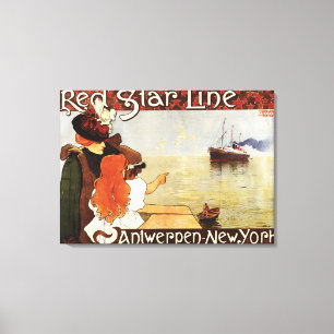 Rote Stern-Linie Kreuzfahrten zum New Leinwanddruck