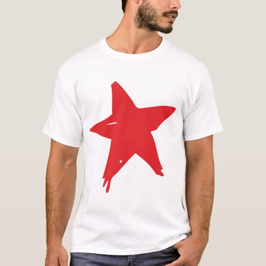 Rote Stern-Mann-Shirts T-Shirt (Vorderseite)