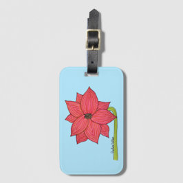 Rote Sternblume mit blauem Hintergrund Gepäckanhänger