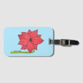 Rote Sternblume mit blauem Hintergrund Gepäckanhänger (Vorderseite (Horizontal))