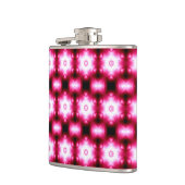 rote Sterne auf schwarzer Flasche Flachmann (Links)