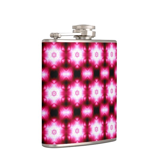 rote Sterne auf schwarzer Flasche Flachmann (Rechts)