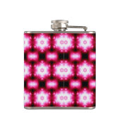 rote Sterne auf schwarzer Flasche Flachmann (Rückseite)