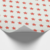 rote Sterne auf weißem Papier Geschenkpapier (Ecke)
