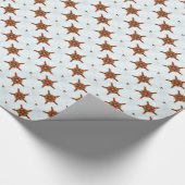 rote Sterne auf weißem Papier Geschenkpapier (Ecke)