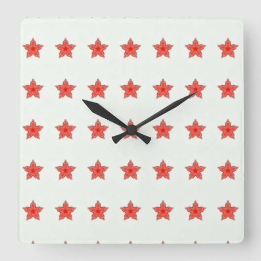 rote Sterne auf weißer Uhr (Vorderseite)