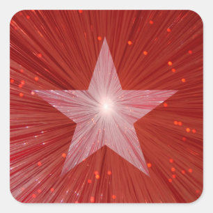 Rote Sterne-Aufkleber Quadratischer Aufkleber