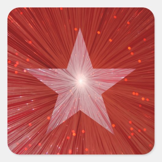 Rote Sterne-Aufkleber Quadratischer Aufkleber (Vorderseite)