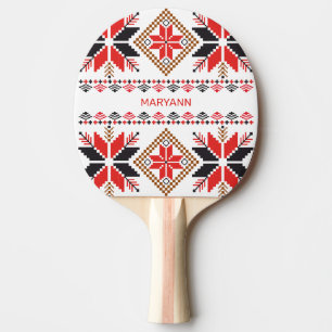 Rote Sterne Diamanten Kreuz Stitch Custom Tischtennis Schläger