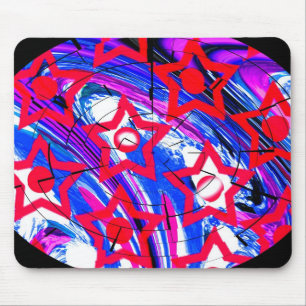 Rote Sterne in einer Galaxis Mousepad
