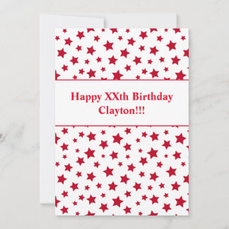 Rote Sterne mit Botschaft Geburtstagsparty Einladu Einladung