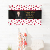 Rote Sterne mit Foto-Geburtstagsbanner Banner (Insitu)
