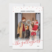 Rote Sterne Name in Script Weihnachten Foto (Vorderseite)