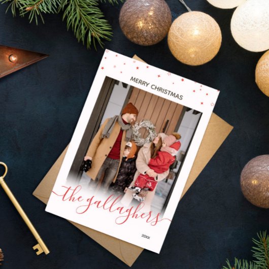 Rote Sterne Name in Script Weihnachten Foto