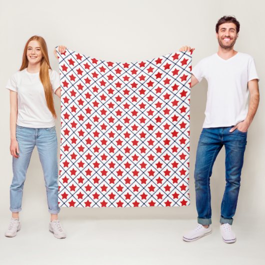 Rote Sterne Punktlinien Fleecedecke (Beispiel)