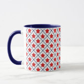 Rote Sterne Punktlinien Tasse (Links)
