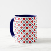 Rote Sterne Punktlinien Tasse (Vorderseite Links)