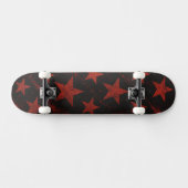 Rote Sterne schwarzer Hintergrund Grunge Skateboard (Horizontal)
