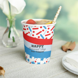 Rote Sterne Sprinkles Memorial Day Event Party Pappbecher