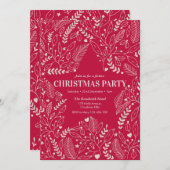 Rote Sterne und Heiligabend Party Einladung (Vorne/Hinten)