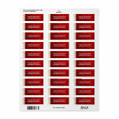 Rote Sterne und Schneeflocken Rücksendeadressen-Au (Vorne)