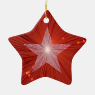 Rote Sterne-Zierform Keramikornament