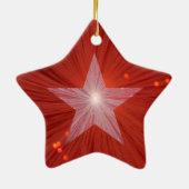 Rote Sterne-Zierform Keramikornament (Hinten)