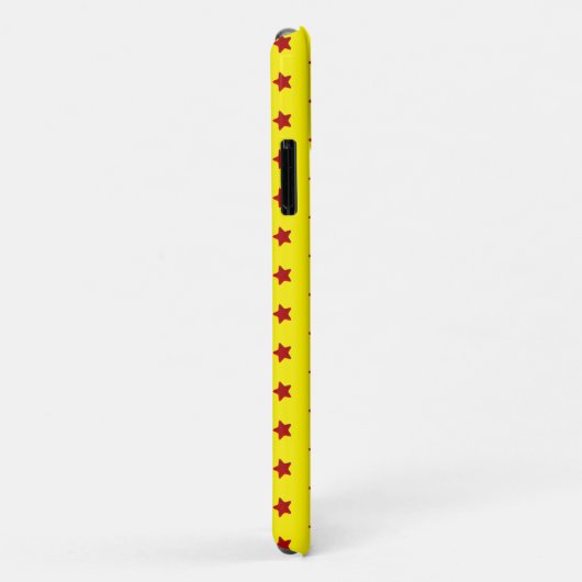 rote Sternenmuster auf Gelb Case-Mate iPhone Hülle (Hinten/Rechts)