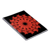 Rote Sternexplosion in schwarzem Himmel Notizblock (Rechte Seite)