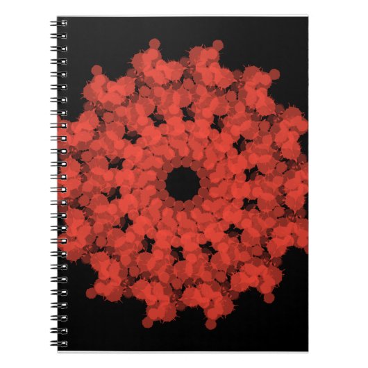 Rote Sternexplosion in schwarzem Himmel Notizblock (Vorderseite)