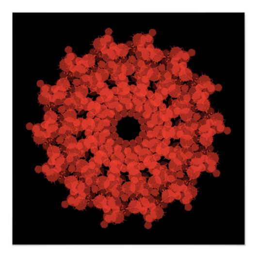 Rote Sternexplosion in schwarzem Himmel Poster (Vorderseite)