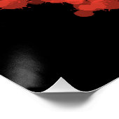 Rote Sternexplosion in schwarzem Himmel Poster (Ecke)