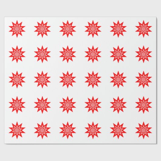 Rote Sternexplosion zum Weißbuch Geschenkpapier (Flach)