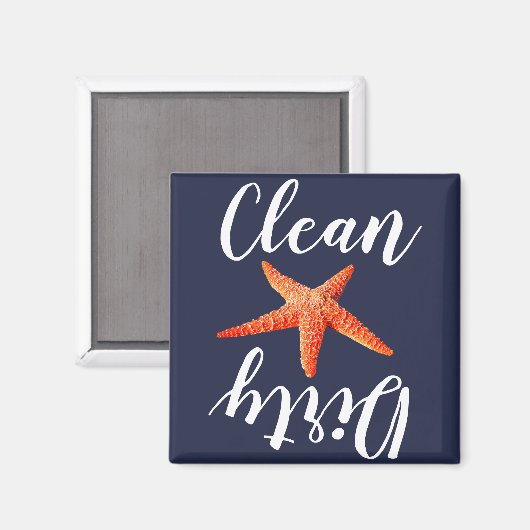 Rote Sternfische an der Küste und saubere Geschirr Magnet (Vorderseite/Rückseite)