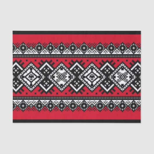 Rote Stickerei Seidenpapier (Vorderseite)