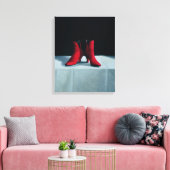 Rote Stiefel 1995 Leinwanddruck (Insitu (Wohnzimmer))