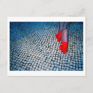 Rote Stiefel Postkarte