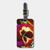 Rote Stiefmütterchen Aquarell Blume Originale Kuns Gepäckanhänger (Vorderseite vertikal)