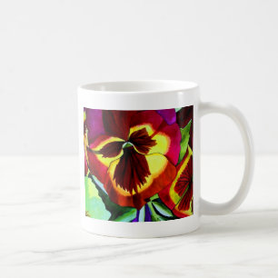 Rote Stiefmütterchen Aquarell Blume Originale Kuns Kaffeetasse