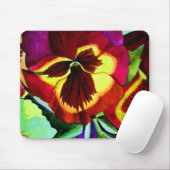 Rote Stiefmütterchen Aquarell Blume Originale Kuns Mousepad (Mit Mouse)