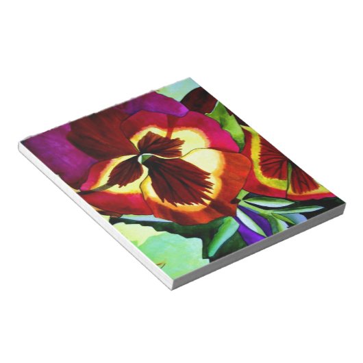 Rote Stiefmütterchen Aquarell Blume Originale Kuns Notizblock (angewinkelt)
