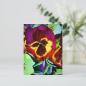 Rote Stiefmütterchen Aquarell Blume Originale Kuns Postkarte (Stehend Vorderseite)