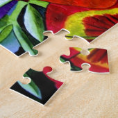 Rote Stiefmütterchen Aquarell Blume Originale Kuns Puzzle (Seite)