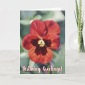 Rote Stiefmütterchen-Blumenkunst-Blumen-Geburtstag Karte (Vorderseite)
